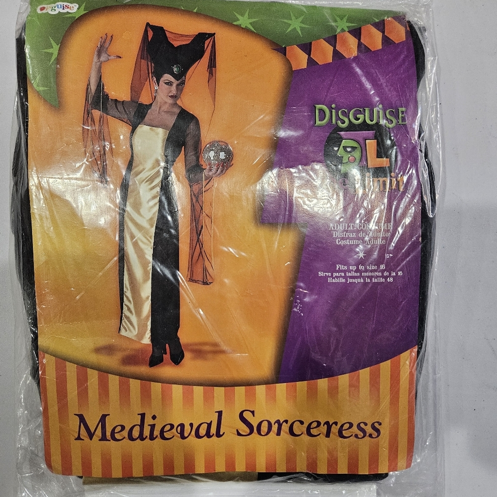 Medieval Sorceress Costume - Black and Gold (Adult)